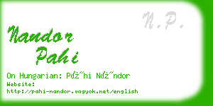 nandor pahi business card